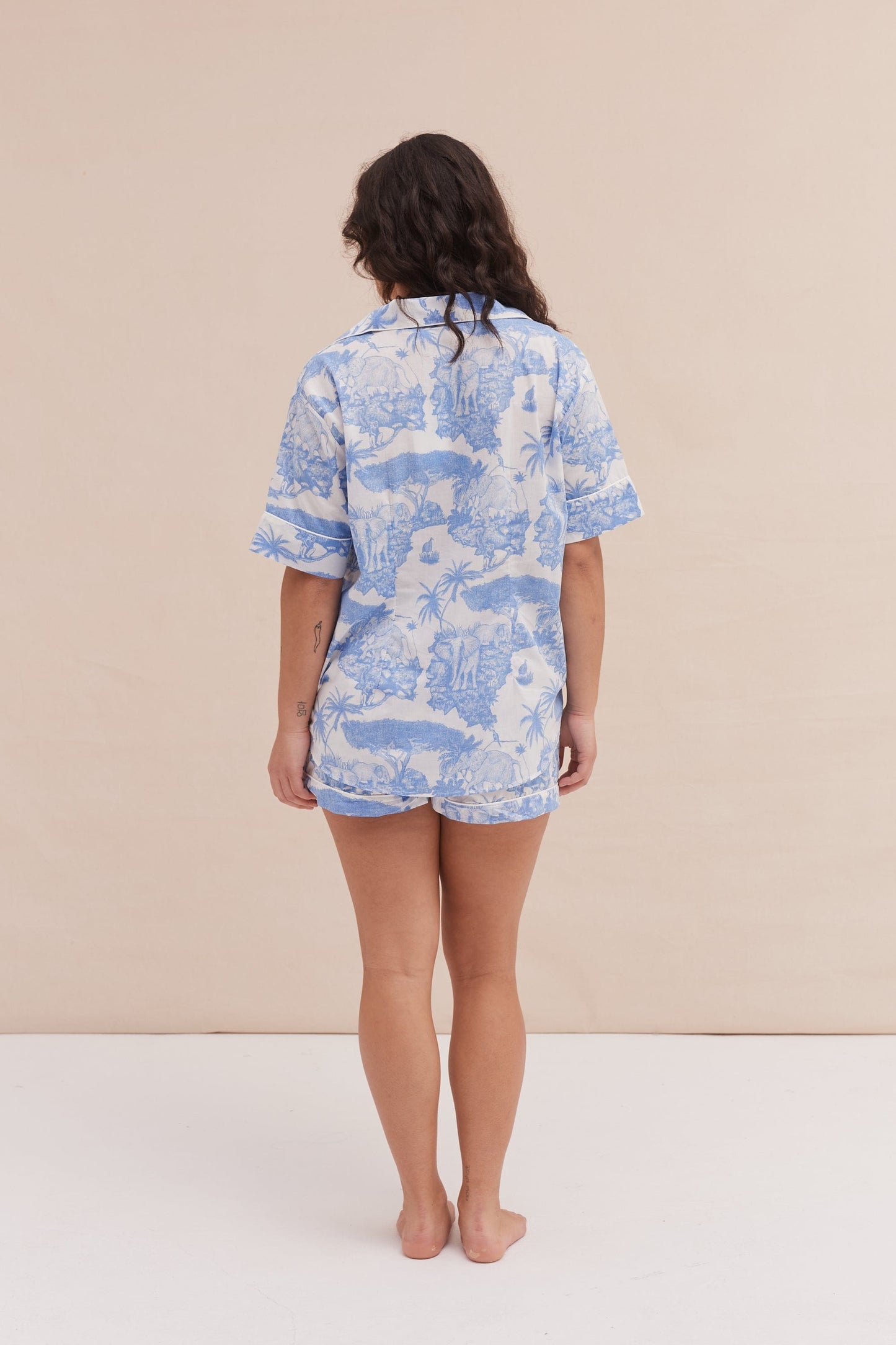 Coastal Calm – Safari Print Cotton Shorts Set