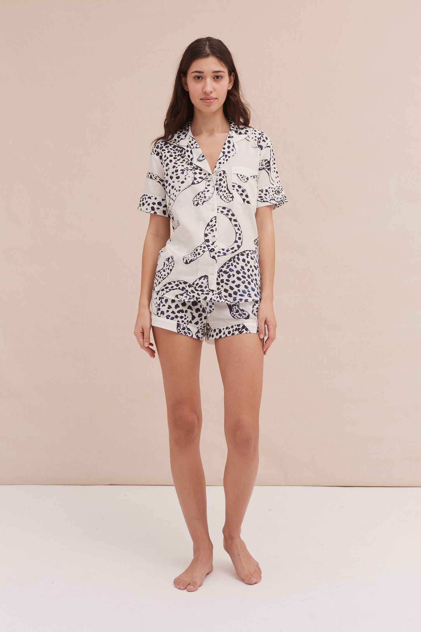 Wild Ease Leopard Lounge Set β Monochrome Mood