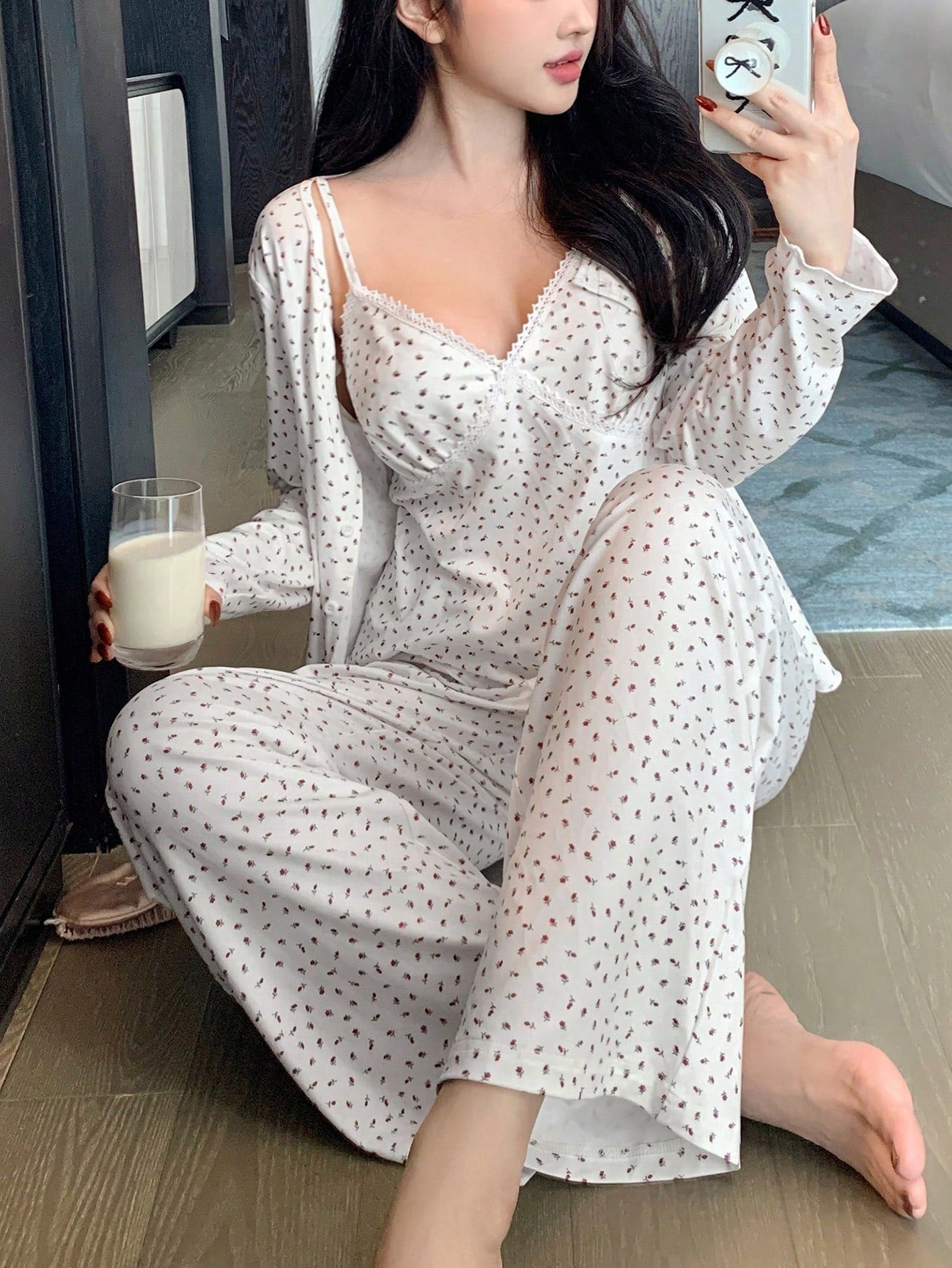 Milk & Petals β 3-Piece Ditsy Loungewear Set