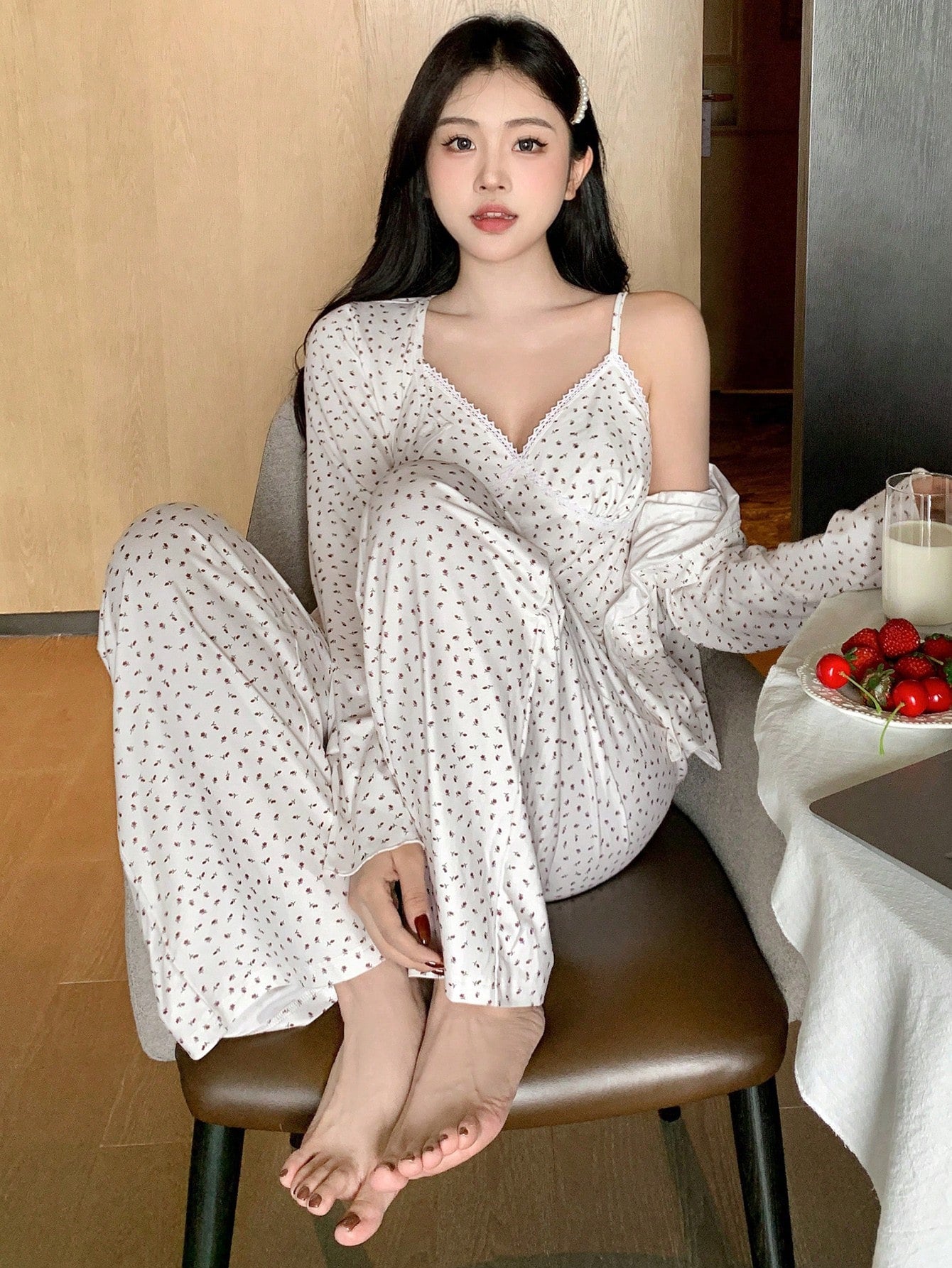 Milk & Petals β 3-Piece Ditsy Loungewear Set