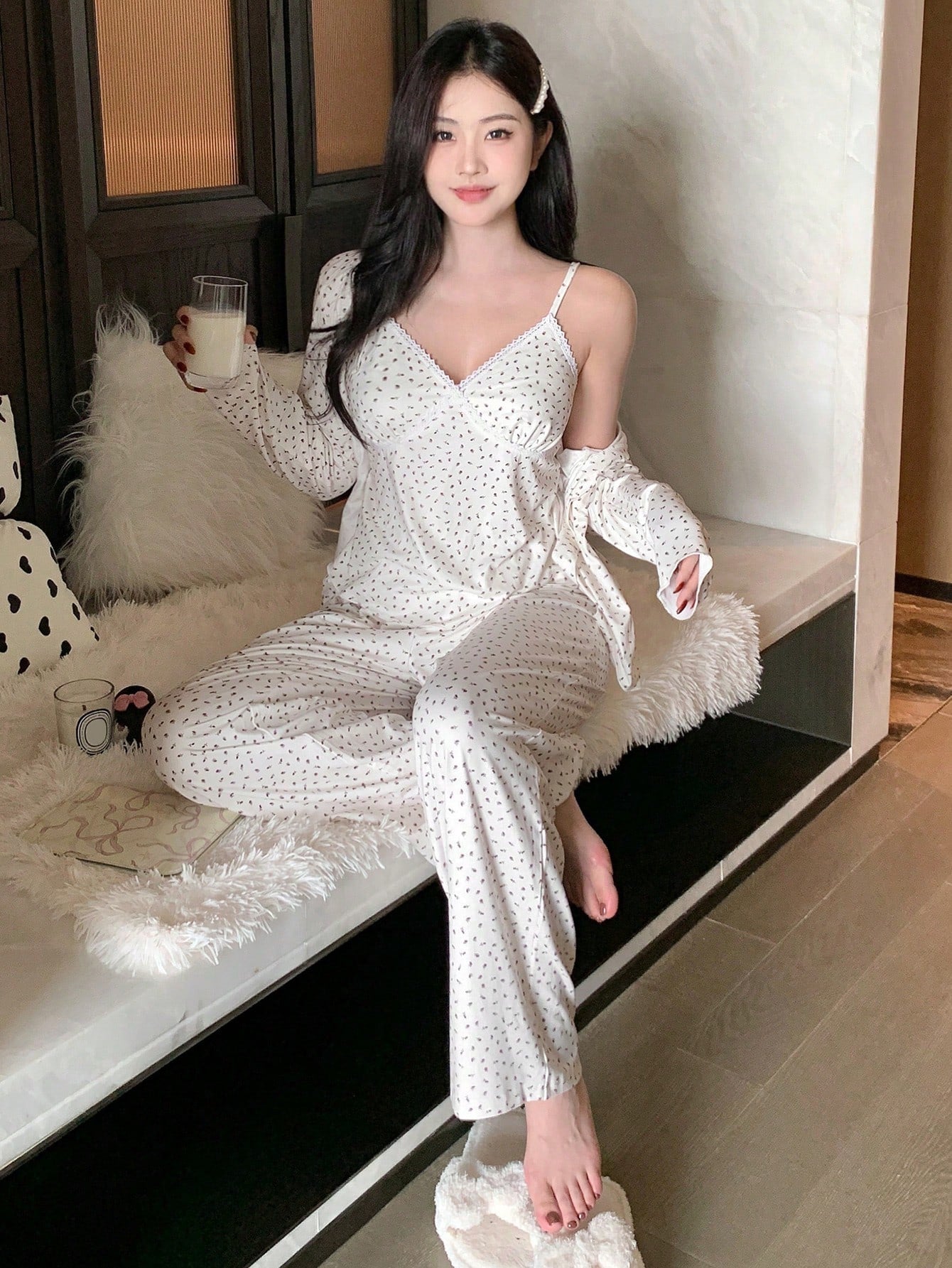 Milk & Petals β 3-Piece Ditsy Loungewear Set