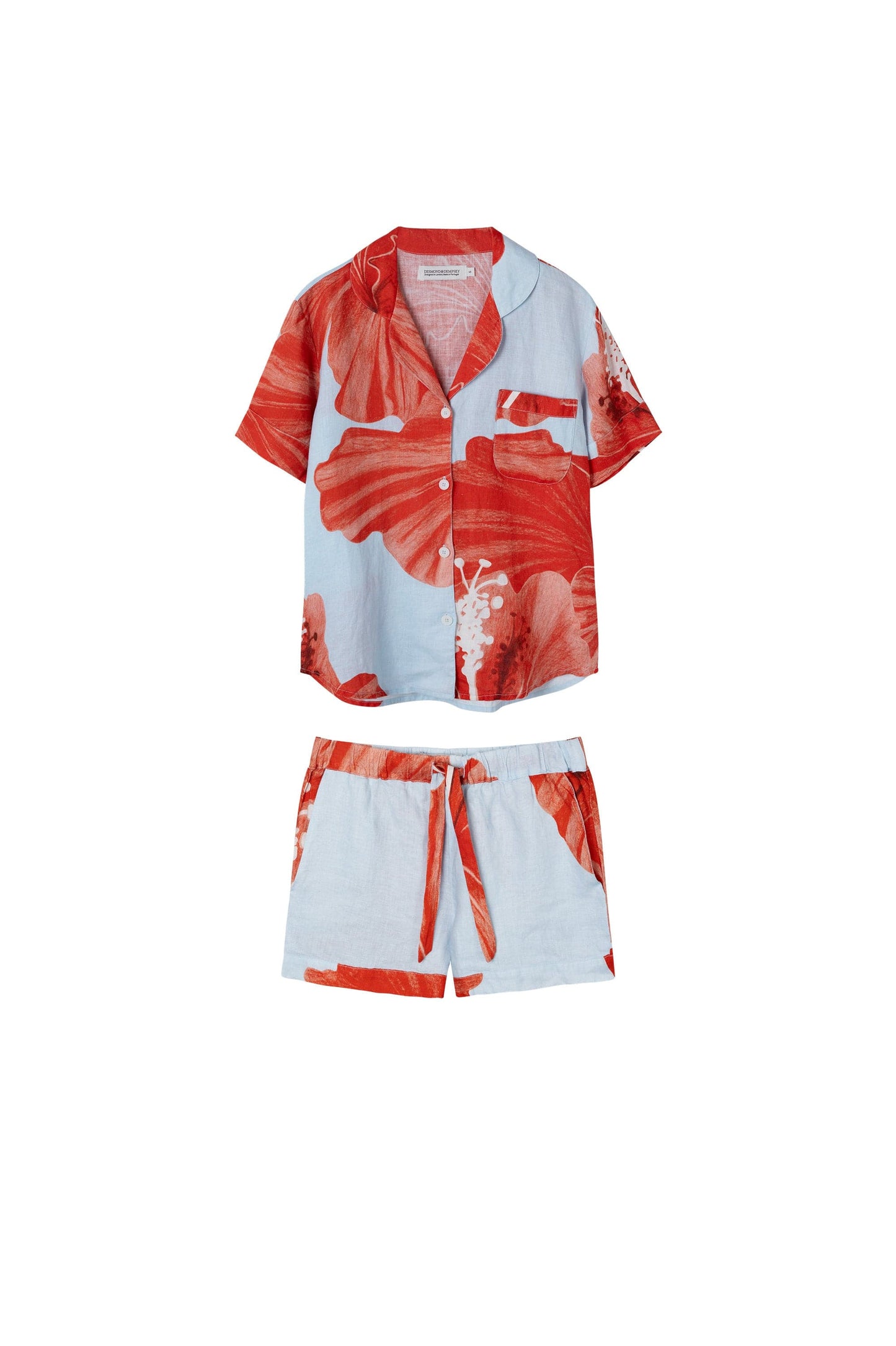 Sunset Bloom – Resort Linen Cotton Shorts Set