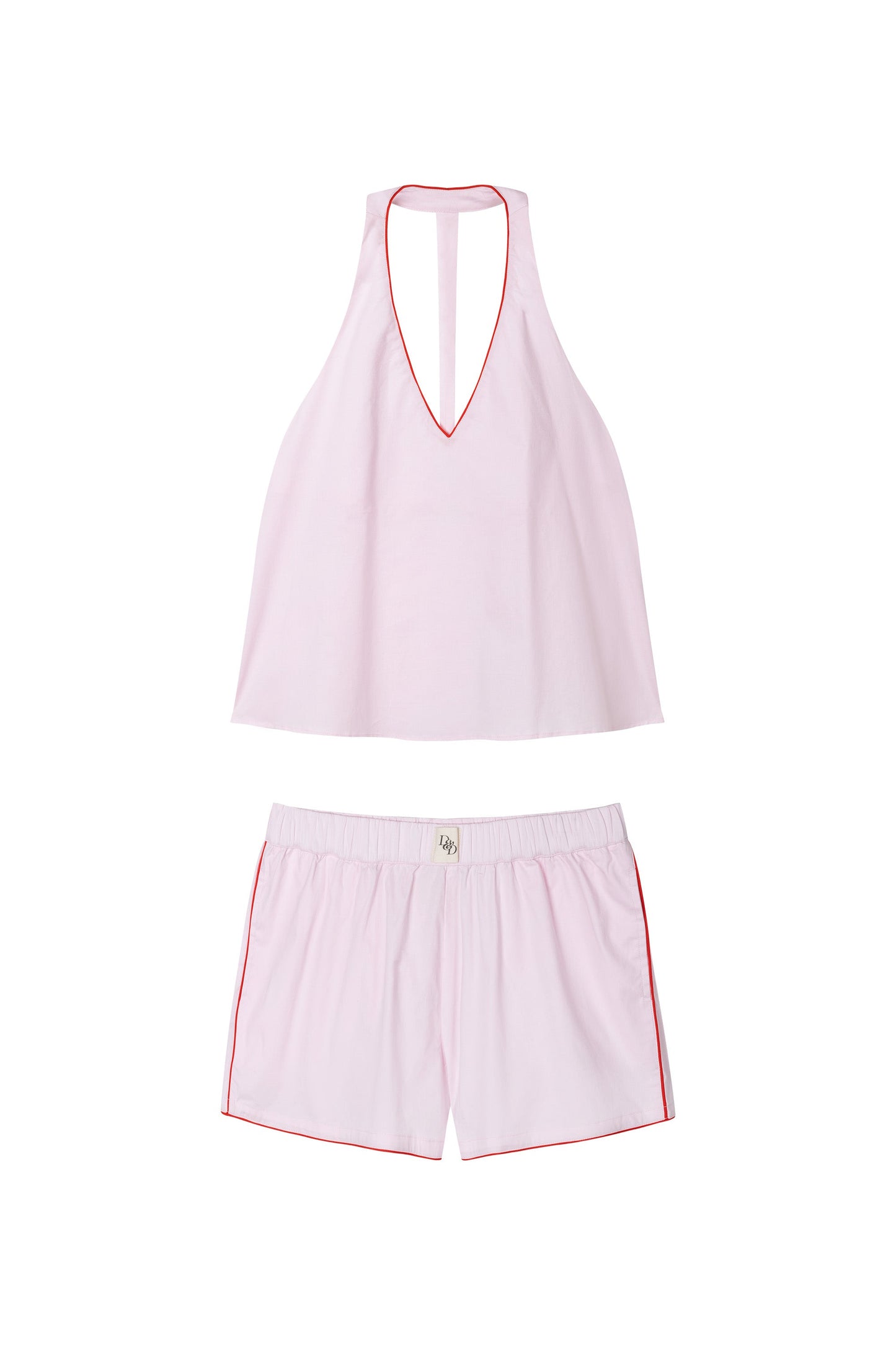 Blush Pop – Halter Neck Top & Boxer Shorts Set