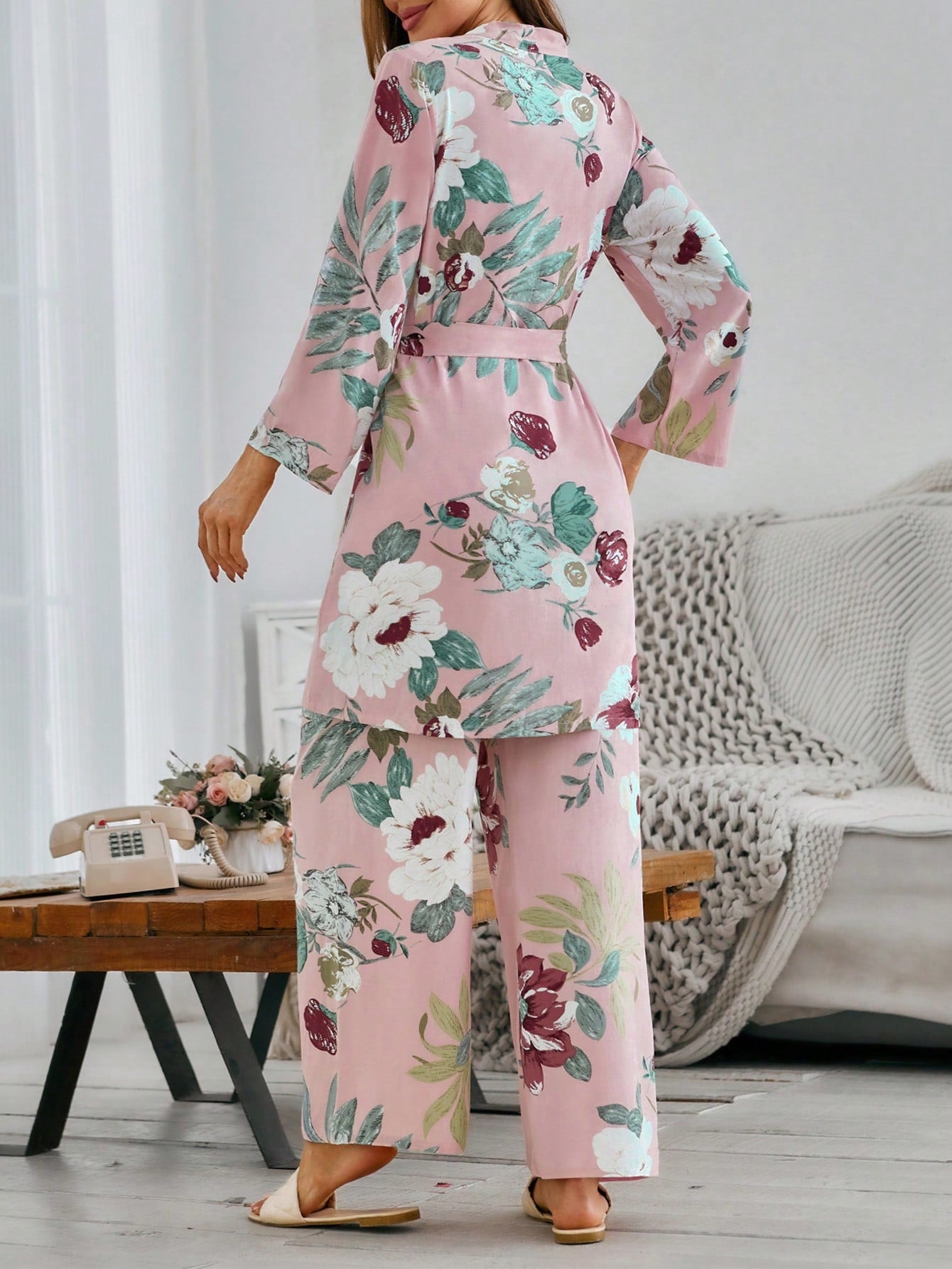 Petal Whisper β 3-Piece Satin Floral Lounge Set