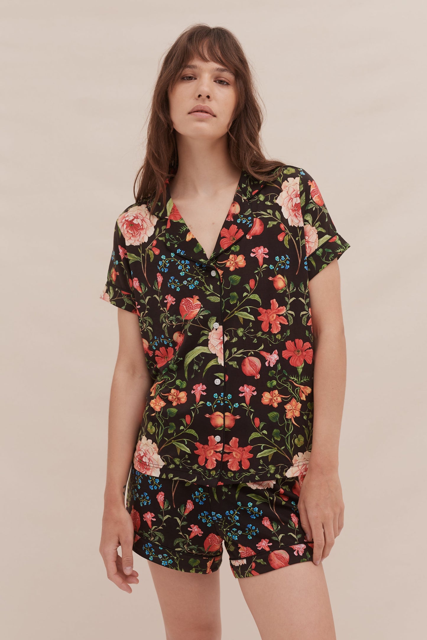 Bloom Bliss Co-ord Short Set – Midnight Garden