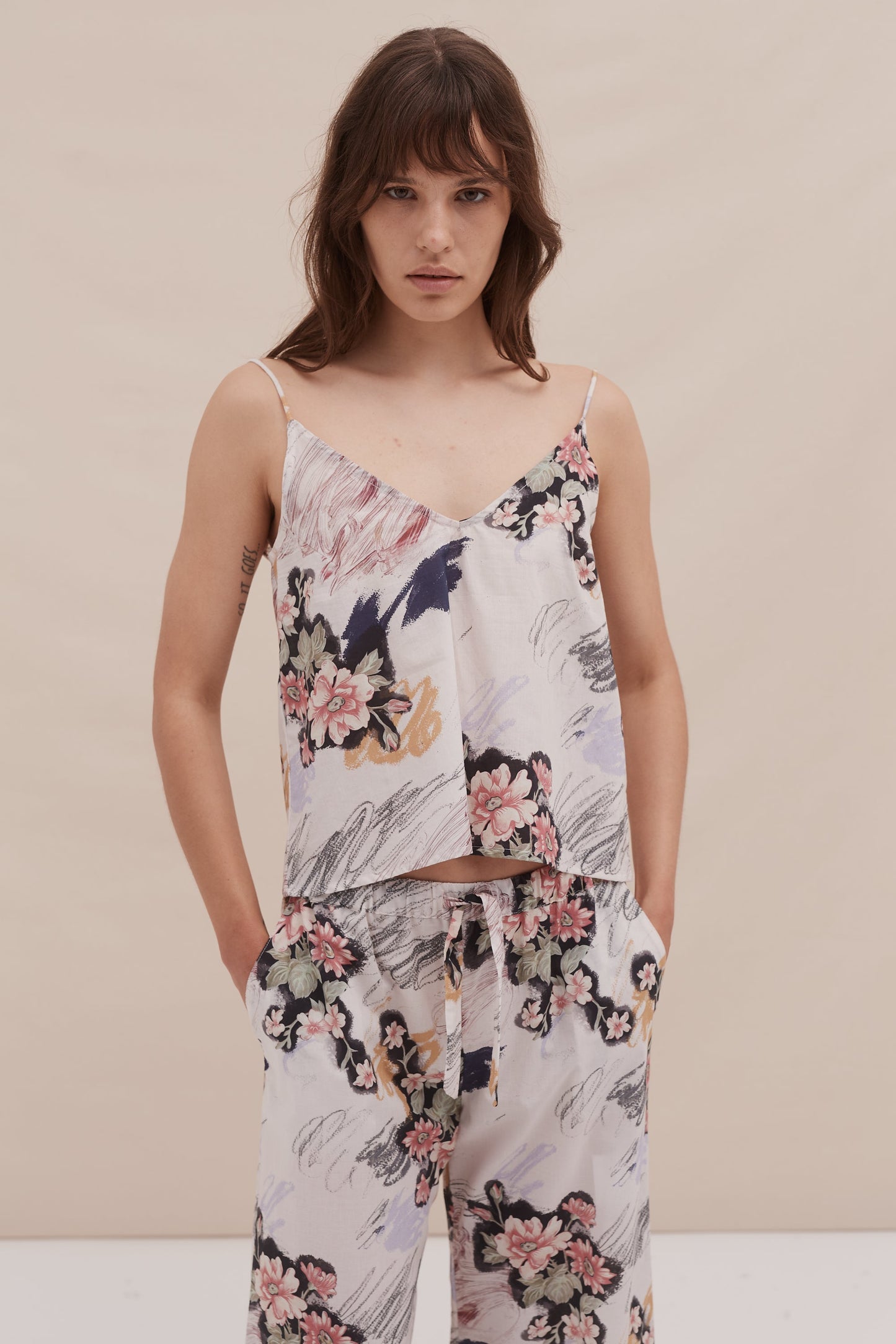 ArtBloom Camisole Co-ord Set – Brushstroke Garden