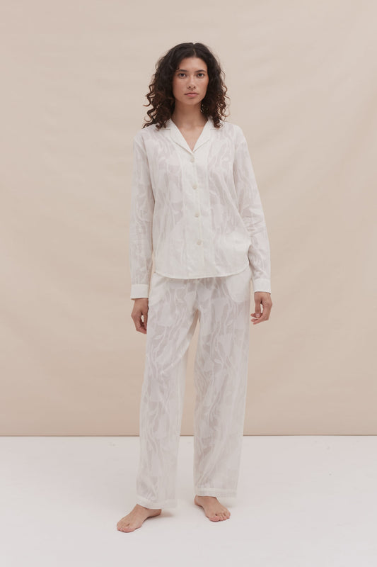 Whisper White – Sheer Comfort Night Suit Set
